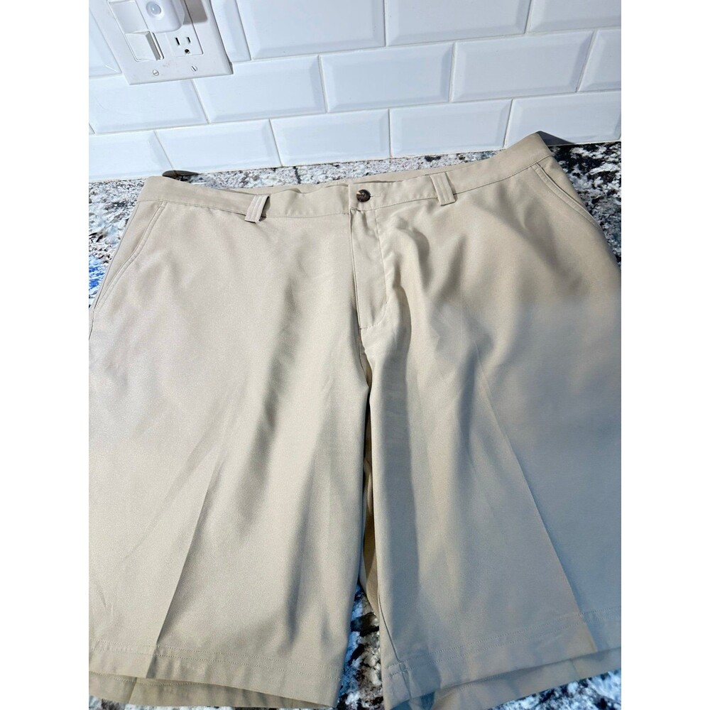 Adidas ClimaCool Golf Shorts Performance Khaki Tan 42 Mens Lightweight Preppy